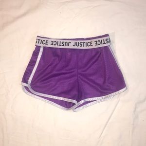 purple justice shorts